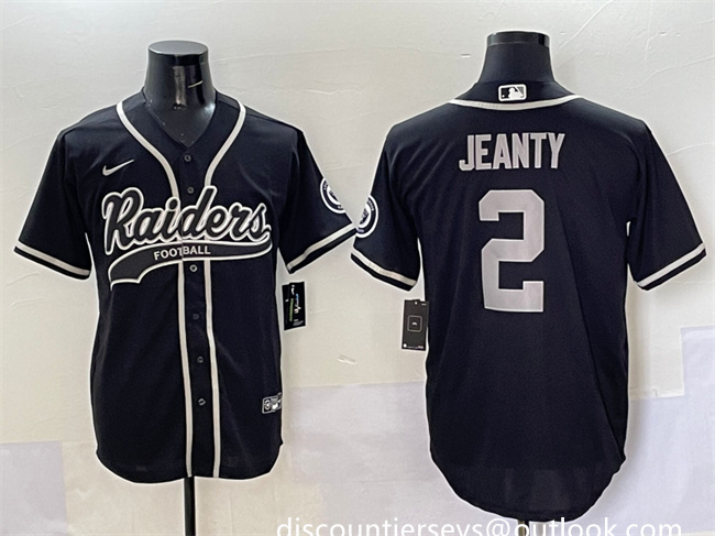 Personalized Men’s Las Vegas Raiders #2 Ashton Jeanty Black Cool Base Stitched Baseball Jersey 1