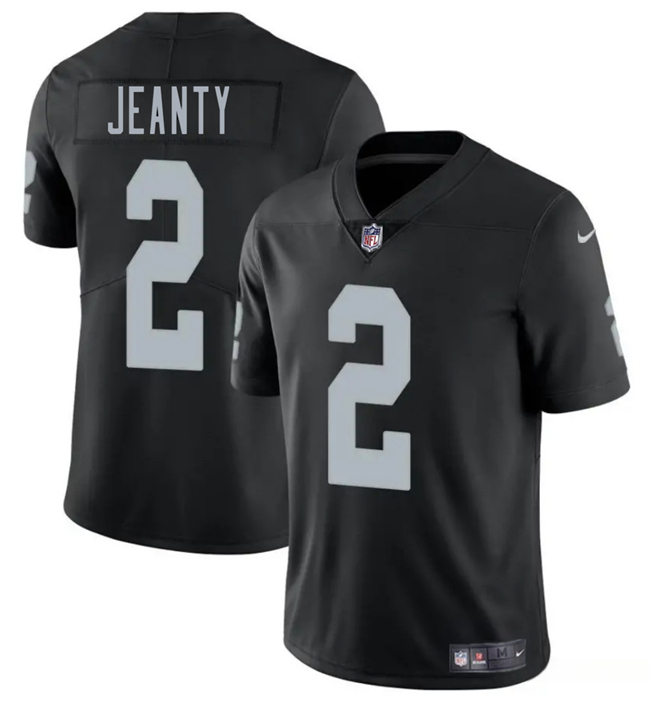 Personalized Men’s Las Vegas Raiders #2 Ashton Jeanty Black 2025 Draft Untouchable Limited Stitched Football