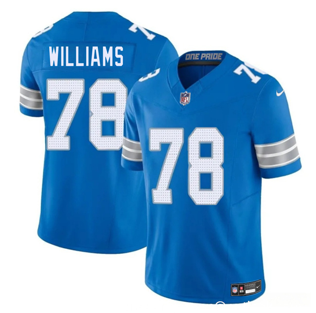 Personalized Men’s Detroit Lions #78 Tyleik Williams Blue 2025 Draft F.U.S.E. Limited Stitched Jersey