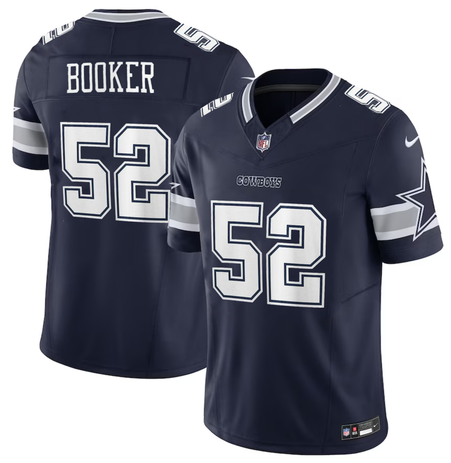Personalized Men’s Dallas Cowboys #52 Tyler Booker Navy 2025 F.U.S.E Draft Untouchable Limited Stitched Football Jersey