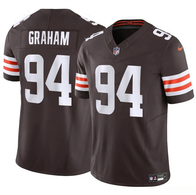 Personalized Men’s Cleveland Browns #94 Mason Graham 2025 Draft F.U.S.E. Limited Stitched Football Jersey