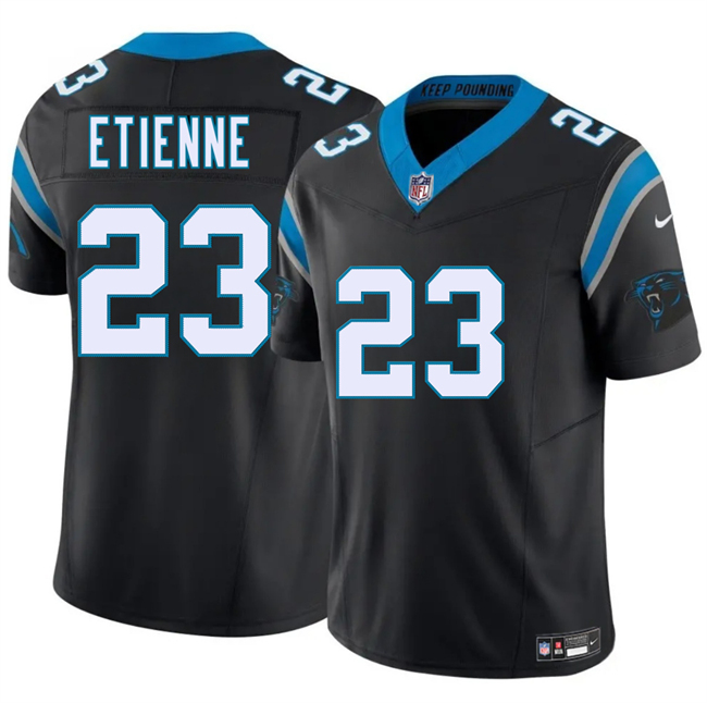 Personalized Men’s Carolina Panthers #23 Trevor Etienne Black 2025 Draft F.U.S.E. Limited Stitched Football Jersey