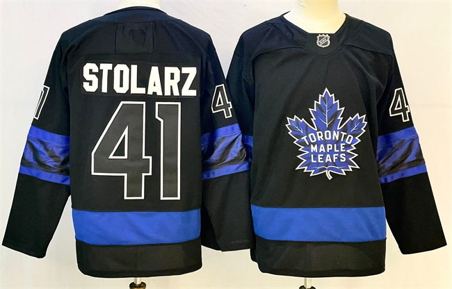 Personalized Men’s Toronto Maple Leafs #41 Anthony Stolarz Black 2024-25 Stitched Hockey Jersey