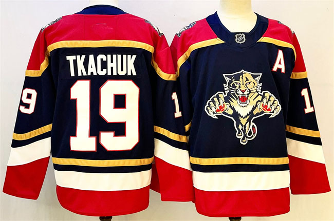 Personalized Men’s Florida Panthers #19 Matthew Tkachuk Black 2024-25 Home With A Patch Stitched Hockey Jersey