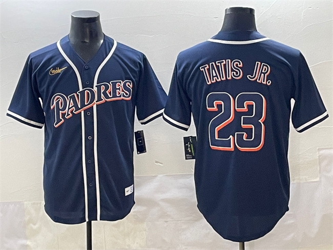 Personalized Men’s San Diego Padres #23 Fernando Tatis Jr. Navy Stitched Baseball Jersey
