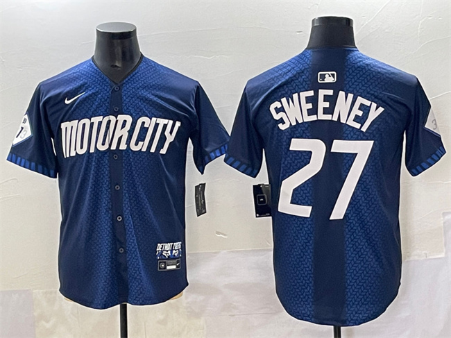Personalized Men’s Detroit Tigers #27 Trey Sweeney 2024 Navy City Connect Cool Base Limited Stitched Jersey