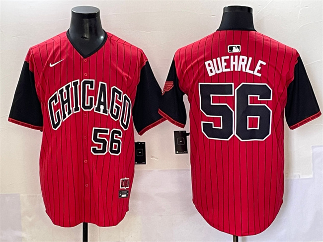 Personalized Men’s Chicago White Sox #56 Mark Buehrle Red Black 2025 City Connect Limited Stitched Baseball Jersey