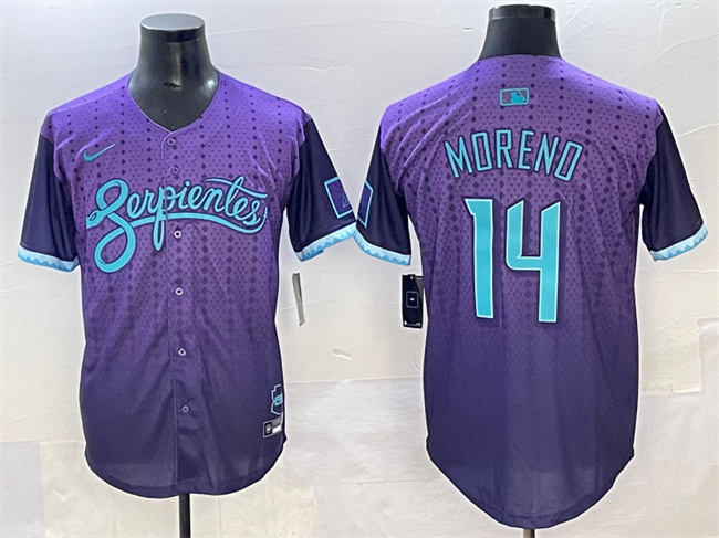 Personalized Men’s Arizona Diamondbacks #14 Gabriel Moreno Purple 2025 City Connect Limited Stitched Baseball Jersey