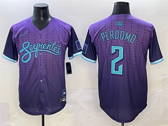 Personalized Men’s Arizona Diamondbacks #2 Geraldo Perdomo Purple 2025 City Connect Limited Stitched Baseball Jersey