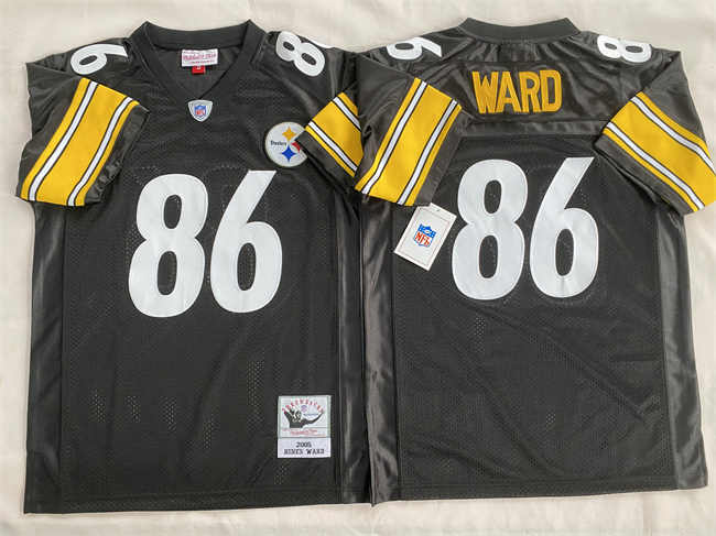 Personalized Men’s Pittsburgh Steelers #86 Hines Ward Black Stitched Football Jersey