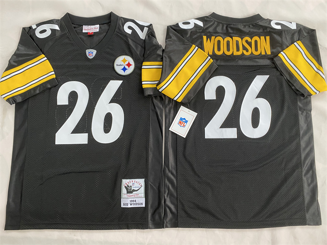 Personalized Men’s Pittsburgh Steelers #26 Rod Woodson Black Stitched Football Jersey