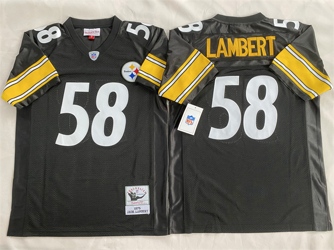 Personalized Men’s Pittsburgh Steelers #58 Jack Lambert Black Stitched Football Jersey