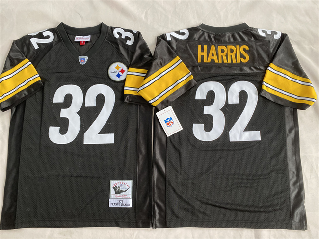 Personalized Men’s Pittsburgh Steelers #32 Franco Harris Black Stitched Football Jersey