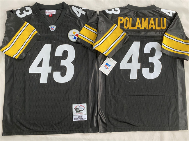Personalized Men’s Pittsburgh Steelers #43 Troy Polamalu Black Stitched Football Jersey
