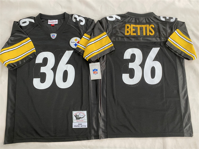 Personalized Men’s Pittsburgh Steelers #36 #36 Jerome Bettis Black Stitched Football Jersey