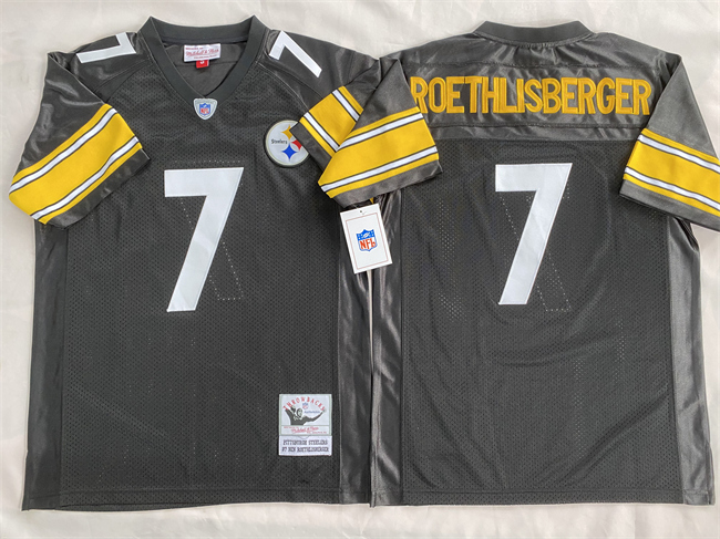 Personalized Men’s Pittsburgh Steelers #7 Ben Roethlisberger Black Stitched Football Jersey