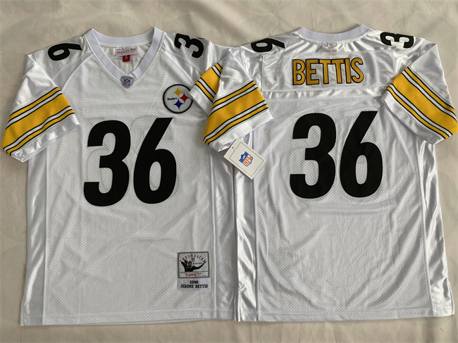 Personalized Men’s Pittsburgh Steelers #36 Jerome Bettis White Limited Stitched Football Jersey