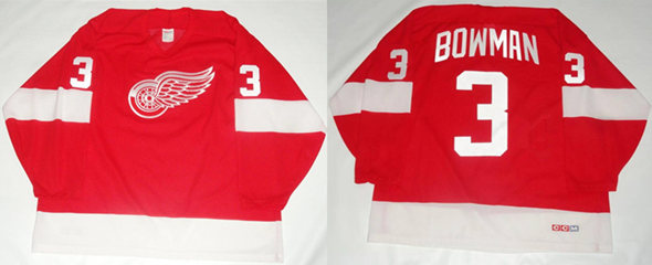 Personalized Men’s Detroit Red Wings #3 Scotty Bowman Red Stitched Jersey