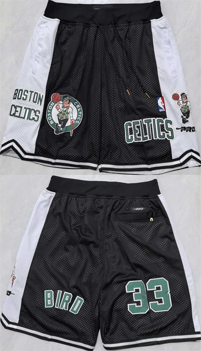 Personalized Men’s Boston Celtics Black White Shorts (Run Small)