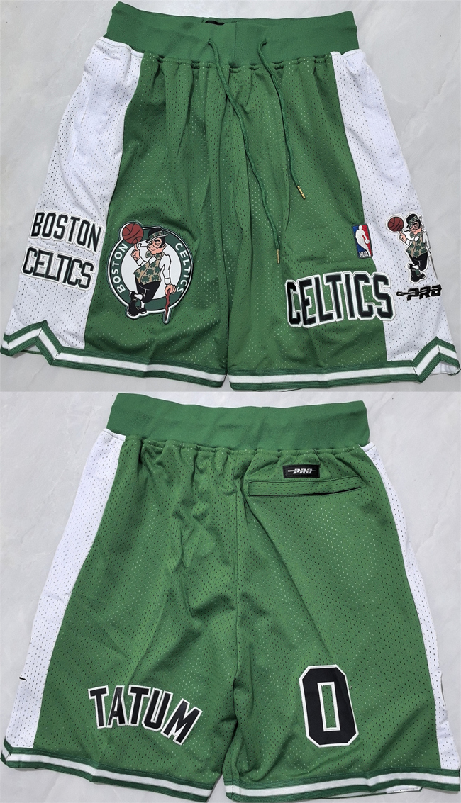 Personalized Men’s Boston Celtics Green White Shorts (Run Small)