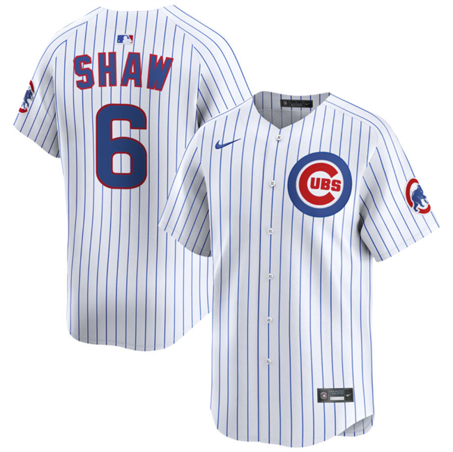 Personalized Men’s Chicago Cubs #6 Matt Shaw White Home Limited Stitched Baseball Jersey