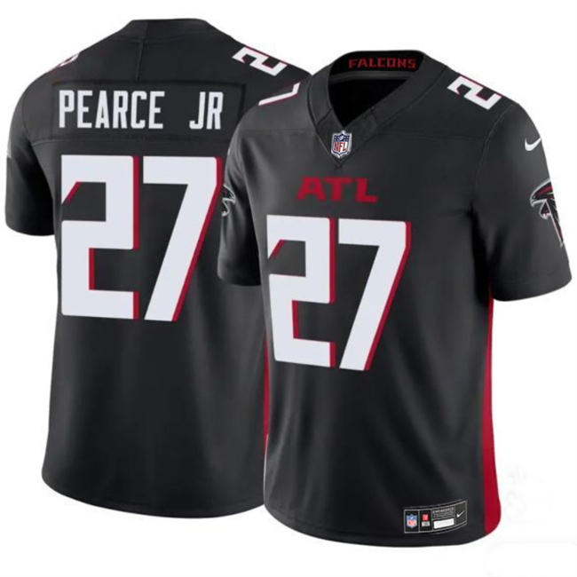Personalized Men’s Atlanta Falcons #27 James Pearce Jr Black 2025 Draft F.U.S.E. Untouchable Limited Stitched Football Jersey