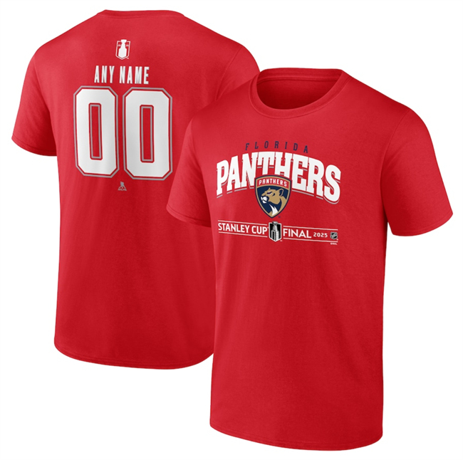 Personalized Men’s Florida Panthers Red 2025 Stanley Cup Final T-Shirt