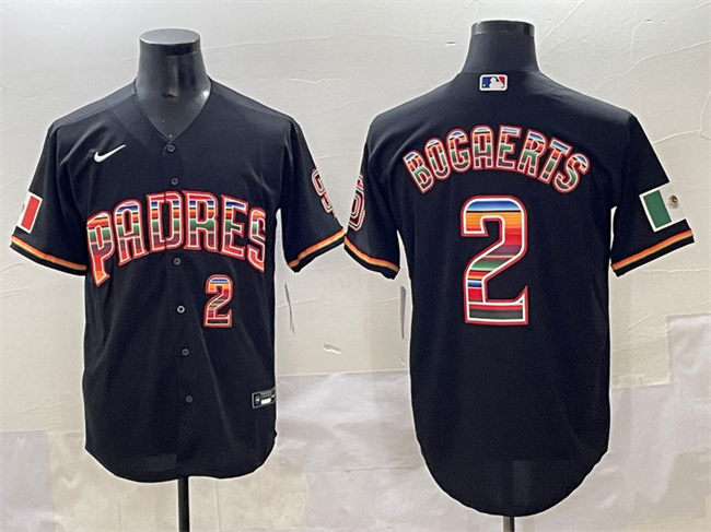 Personalized Men’s San Diego Padres #2 Xander Bogaerts Black Mexico Cool Base Stitched Baseball Jersey