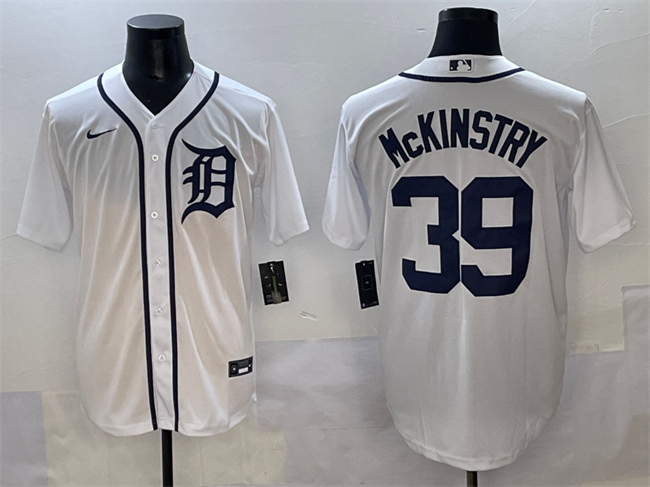 Personalized Men’s Detroit Tigers #39 Zach McKinstry White Cool Base Stitched Baseball Jersey