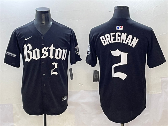 Personalized Men’s Boston Red Sox #2 Alex Bregman Black Gothic Limited Stitched Baseball Jersey