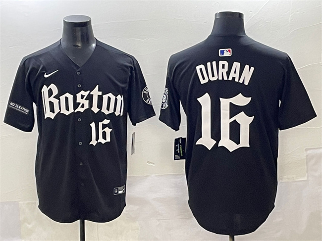 Personalized Men’s Boston Red Sox #16 Jarren Duran Black Gothic Limited Stitched Baseball Jersey