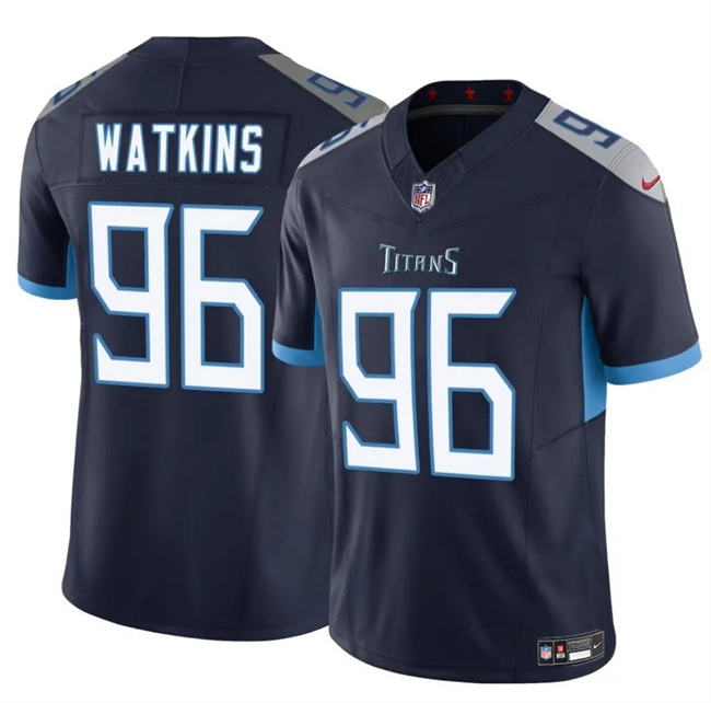 Personalized Men’s Tennessee Titans #96 Carlos Watkins Navy 2025 F.U.S.E. Limited Stitched Football Jersey