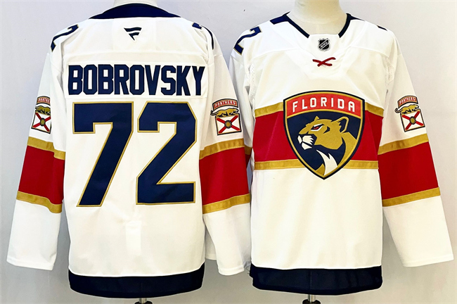 Personalized Men’s Florida Panthers #72 Sergei Bobrovsky White 2024-25 Home Stitched Hockey Jersey