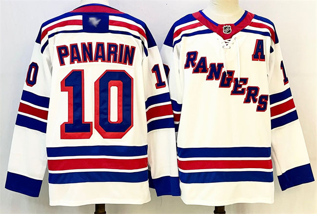 Personalized Men’s New York Rangers #10 Artemi Panarin White With A Patch 2024-25 Away Stitched Hockey Jersey