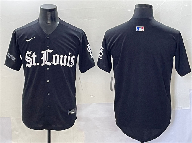 Personalized Men’s St. Louis Cardinals Blank Black ‘Gothic Legacy Edition’ Premier Limited Stitched Baseball Jersey