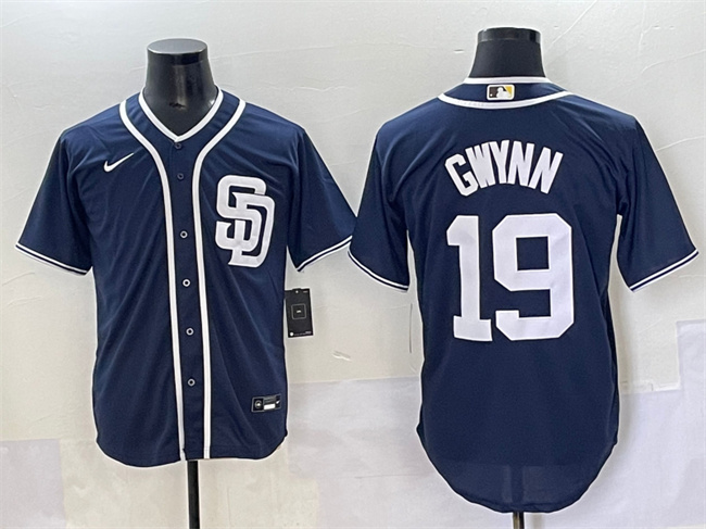 Personalized Men’s San Diego Padres #19 Tony Gwynn Navy Cool Base Stitched Baseball Jersey