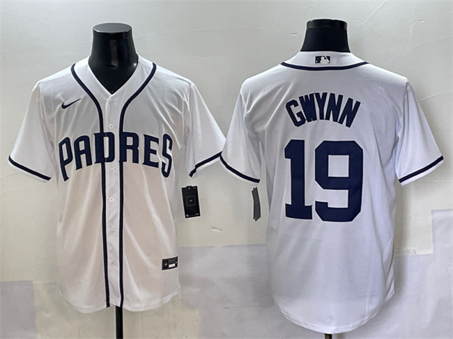 Personalized Men’s San Diego Padres #19 Tony Gwynn White Cool Base Stitched Baseball Jersey