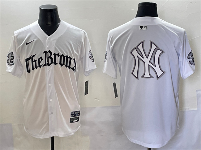 Personalized Men’s New York Yankees Team Big Logo White ‘Gothic Legacy Edition’ Premier Limited Stitched Baseball Jerseys