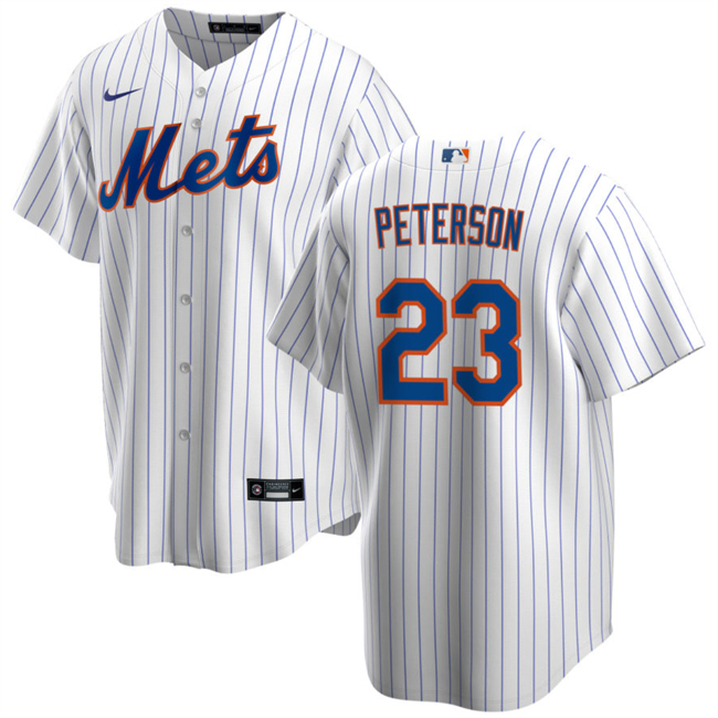 Personalized Men’s New York Mets #23 David Peterson White Cool Base Stitched Baseball Jersey