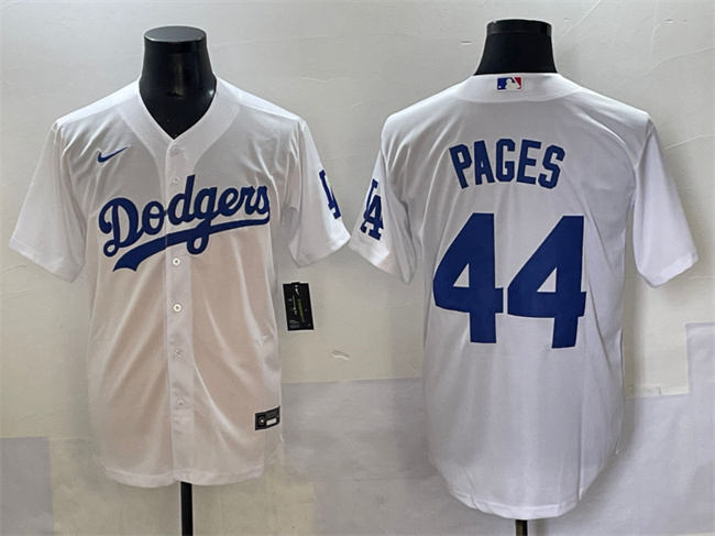 Personalized Men’s Los Angeles Dodgers #44 Andy Pages White Cool Base Stitched Baseball Jersey
