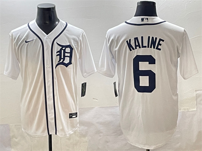 Personalized Men’s Detroit Tigers #6 Al Kaline White Cool Base Stitched Baseball Jersey