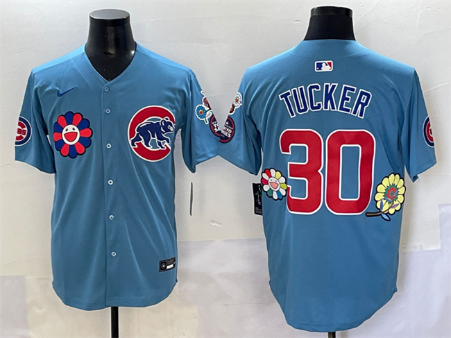 Personalized Men’s Chicago Cubs #30 Kyle Tucker Blue 2025 Tokyo Series 2nd Alternate Limited Stitched Baseball Jersey