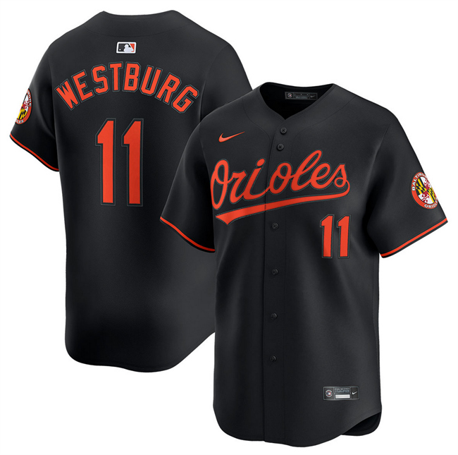 Personalized Men’s Baltimore Orioles #11 Jordan Westburg Black 2025 Alternate Limited Cool Base Stitched Baseball Jersey