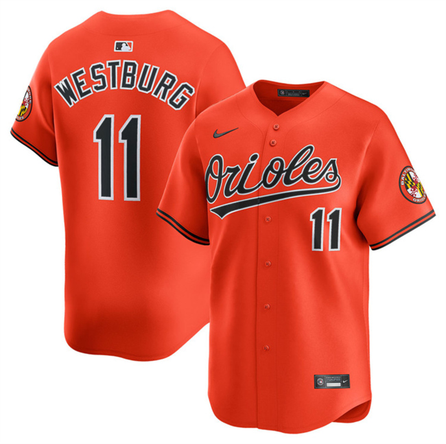 Personalized Men’s Baltimore Orioles #11 Jordan Westburg Orange 2025 2nd Alternate Limited Cool Base Stitched Baseball Jersey