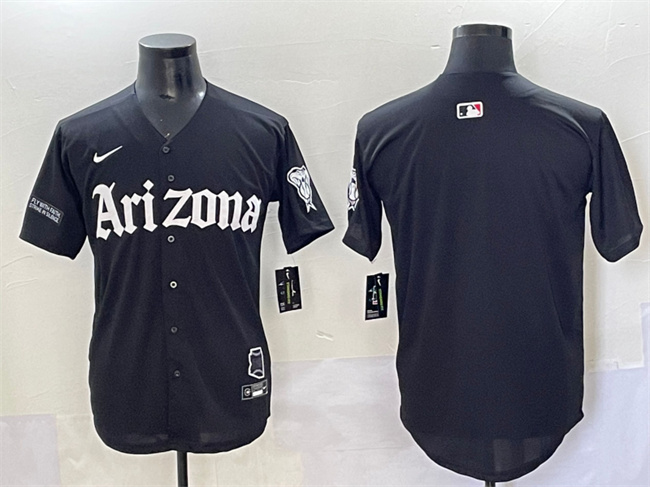Personalized Men’s Arizona Diamondbacks Blank Black ‘Gothic Desert Fang Edition’ Premier Limited Stitched Baseball Jersey
