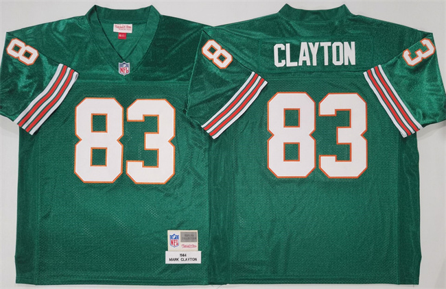Personalized Men’s Miami Dolphins #83 Mark Clayton Aqua Throwback Stitched Football Jersey