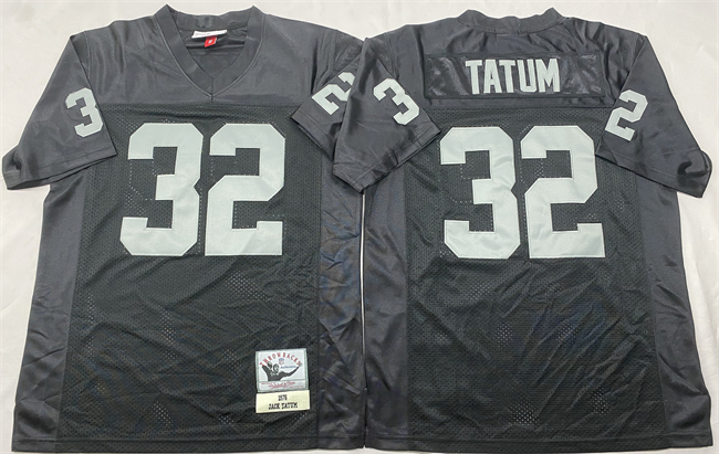Personalized Men’s Las Vegas Raiders #32 Jack Tatum Black Throwback Stitched Football Jersey