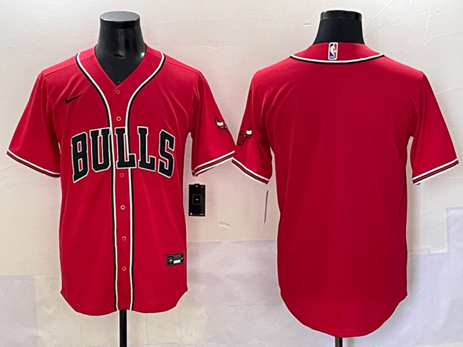 Personalized Men’s Chicago Bulls Blank Red Cool Base Stitched Baseball Jersey