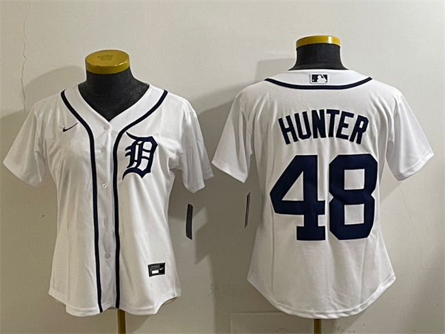 Personalized Women’s Detroit Tigers #48 Brant Hurter White Cool Base Stitched Baseball Jersey(Run Small)