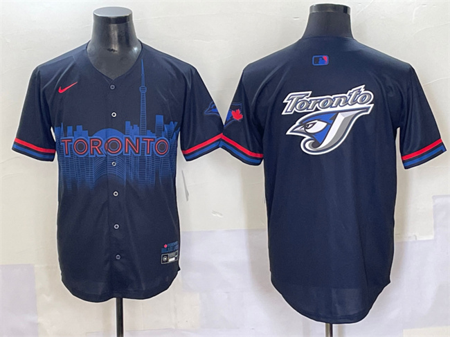 Personalized Men’s Toronto Blue Jays Team Big Logo Navy 2024 City Connect Limited Stitched Baseball Jersey